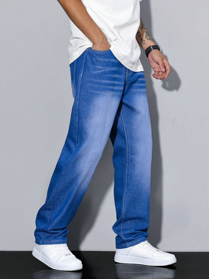 Men's jeans in effen colour with straight cut