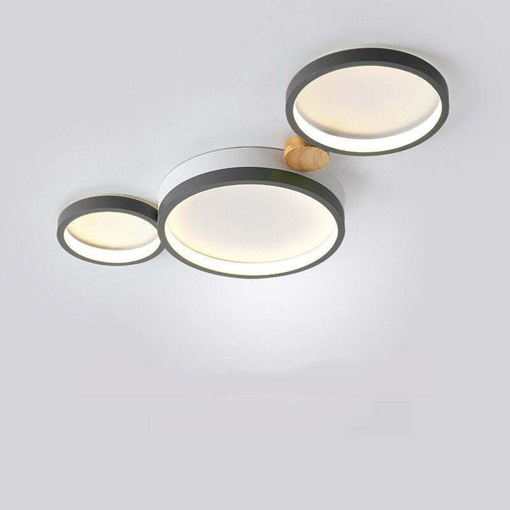 Modern LED ceiling light with grey metal rings 