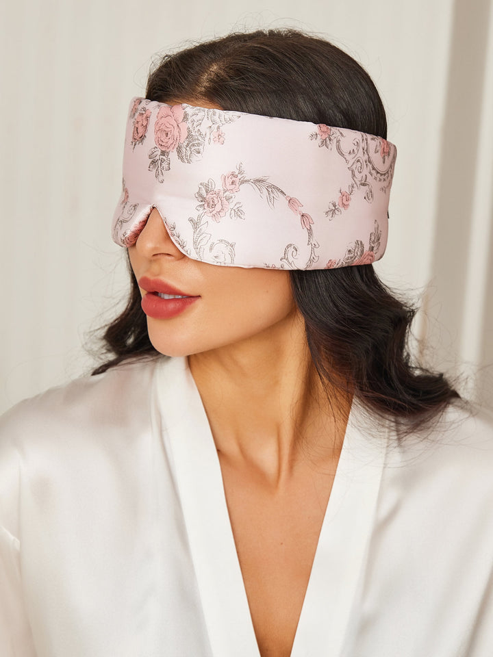 Floral sleep mask for women with Velcro closure