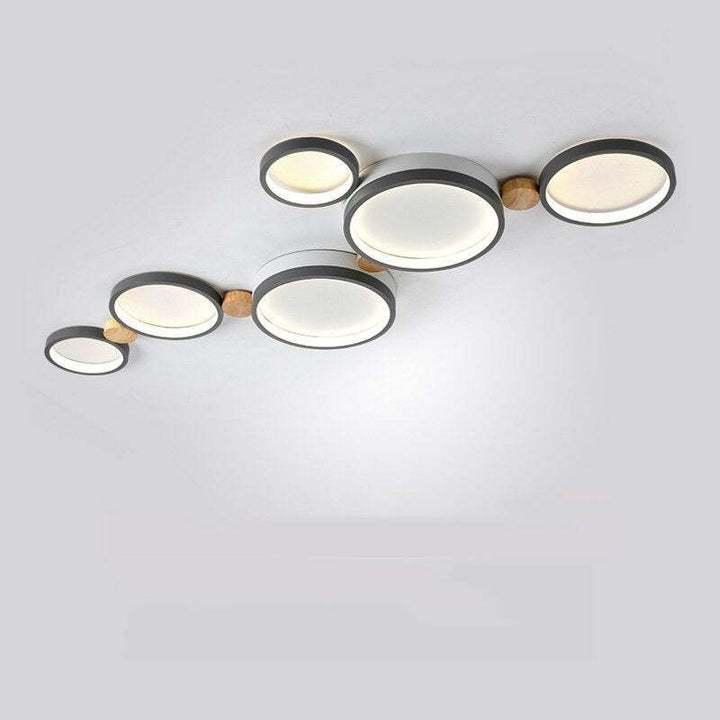 Modern LED ceiling light with grey metal rings 