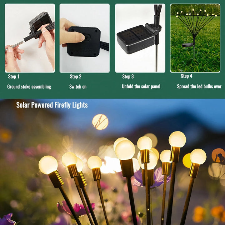 Solar-Gartenstecklichter 2er-Pack 70 cm 6 LED