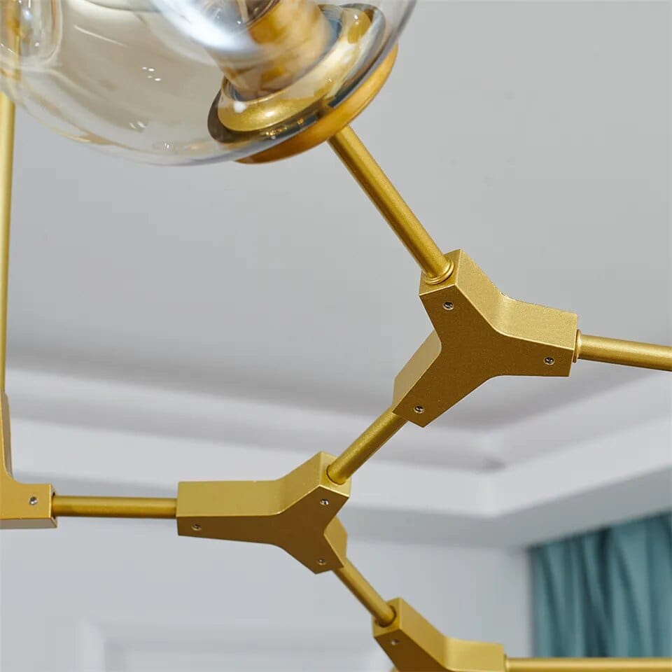 Gaffer chandelier with floating light elements