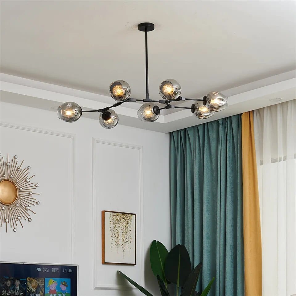 Gaffer chandelier with floating light elements