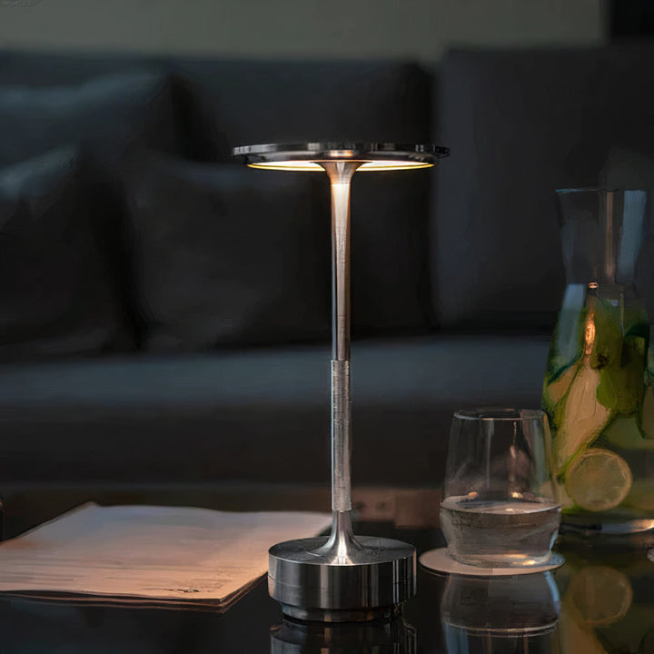 Wireless dimmable designer table lamp in an elegant design