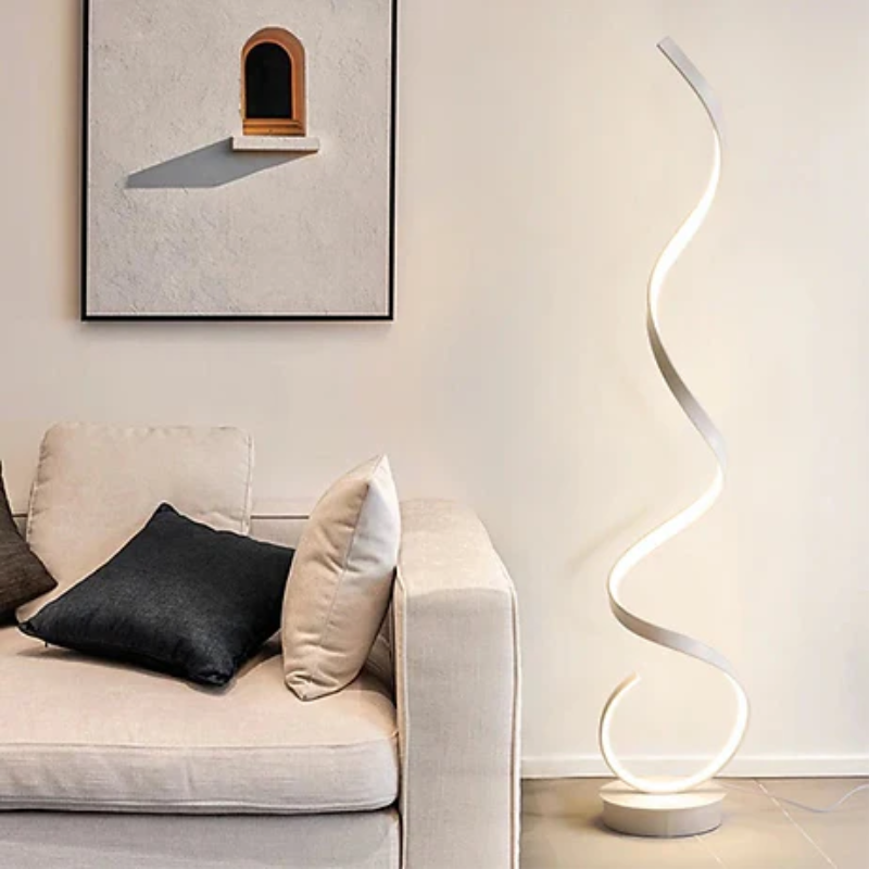 Minimalist LED floor lamp with floating light design