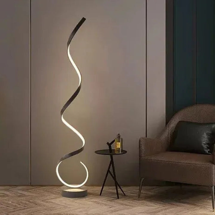 Minimalist LED floor lamp with floating light design
