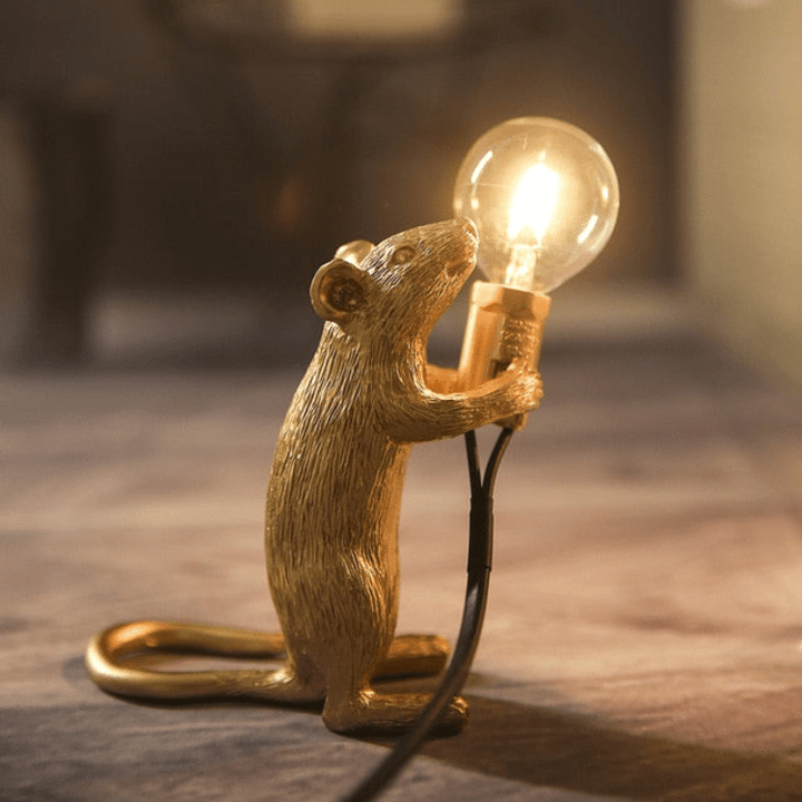 Decorative table lamp in mouse design