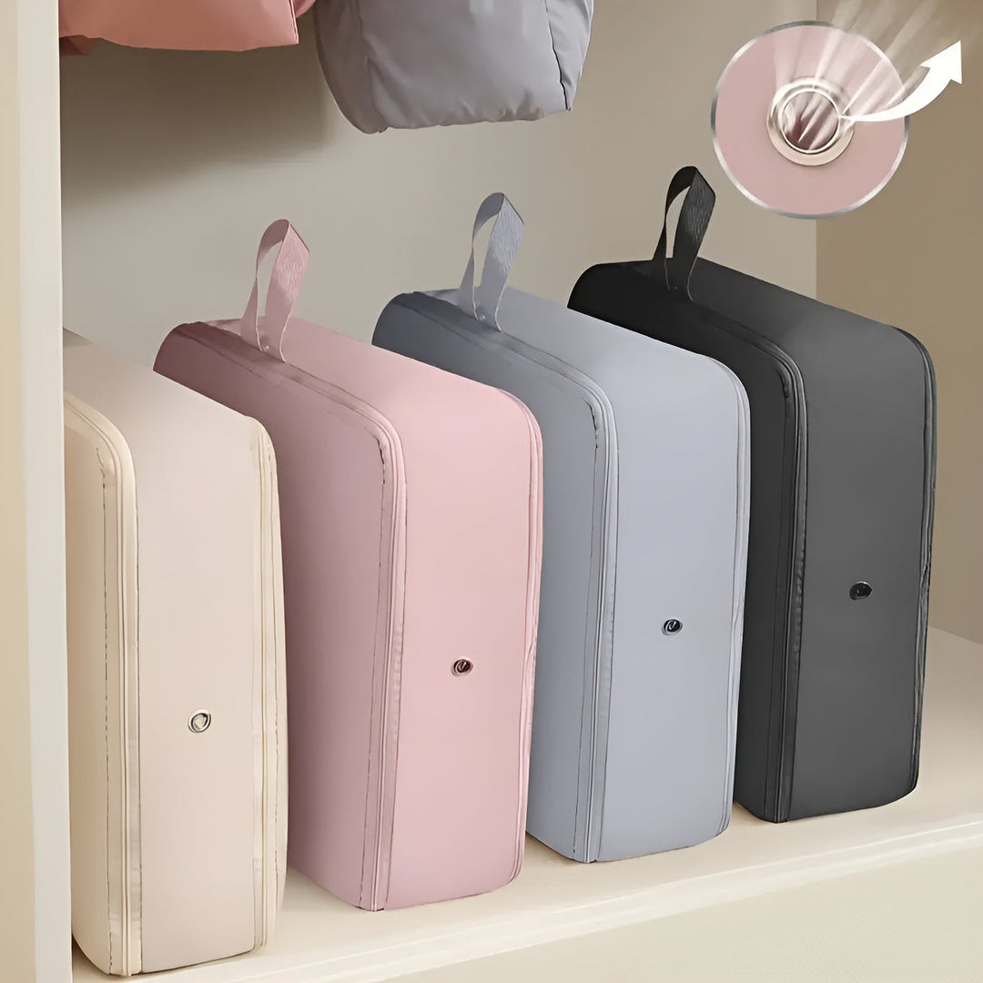 Space-saving airtight storage bags for clothes and bedding
