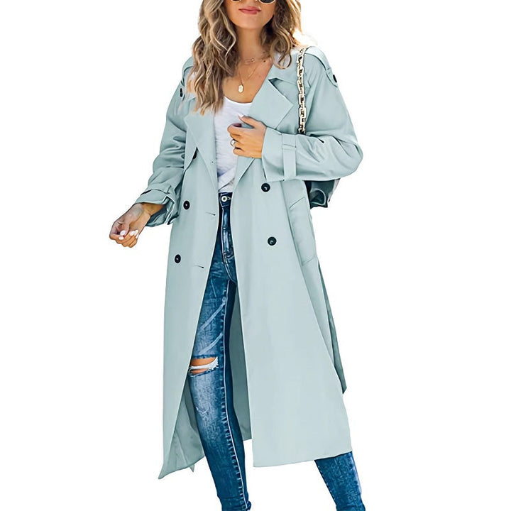 Women's Long Trench Coat with Classic Cut 