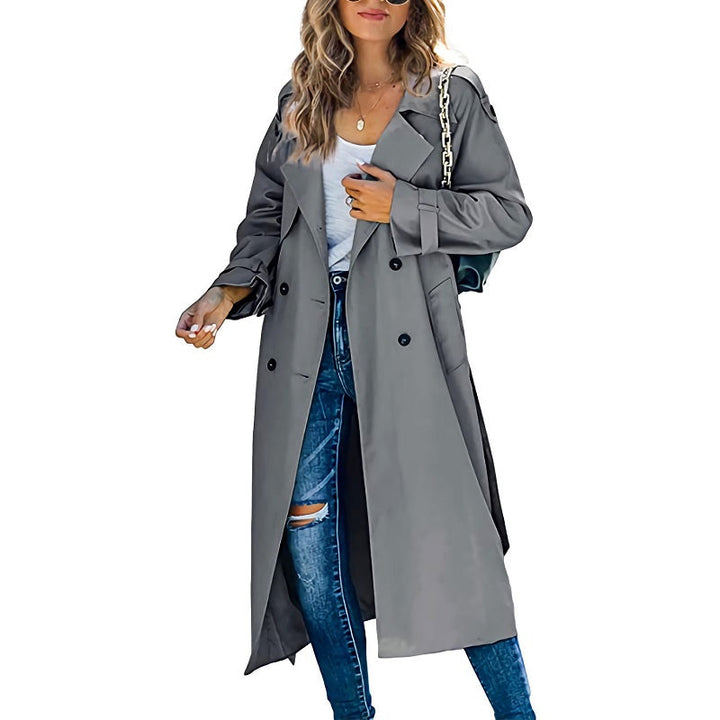 Women's Long Trench Coat with Classic Cut 