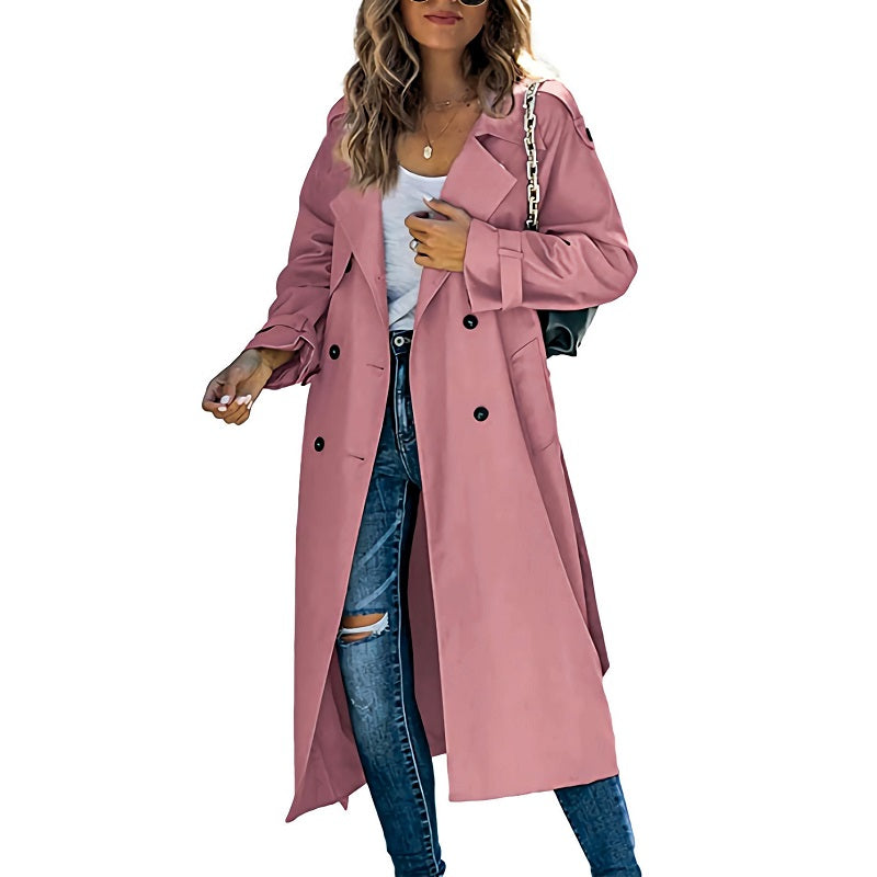 Women's Long Trench Coat with Classic Cut 