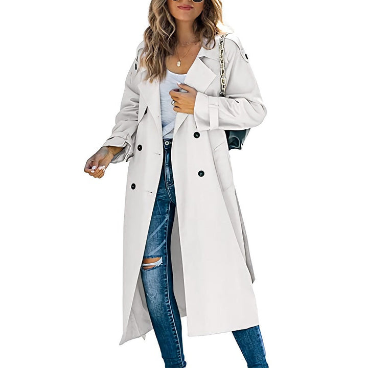 Women's Long Trench Coat with Classic Cut 