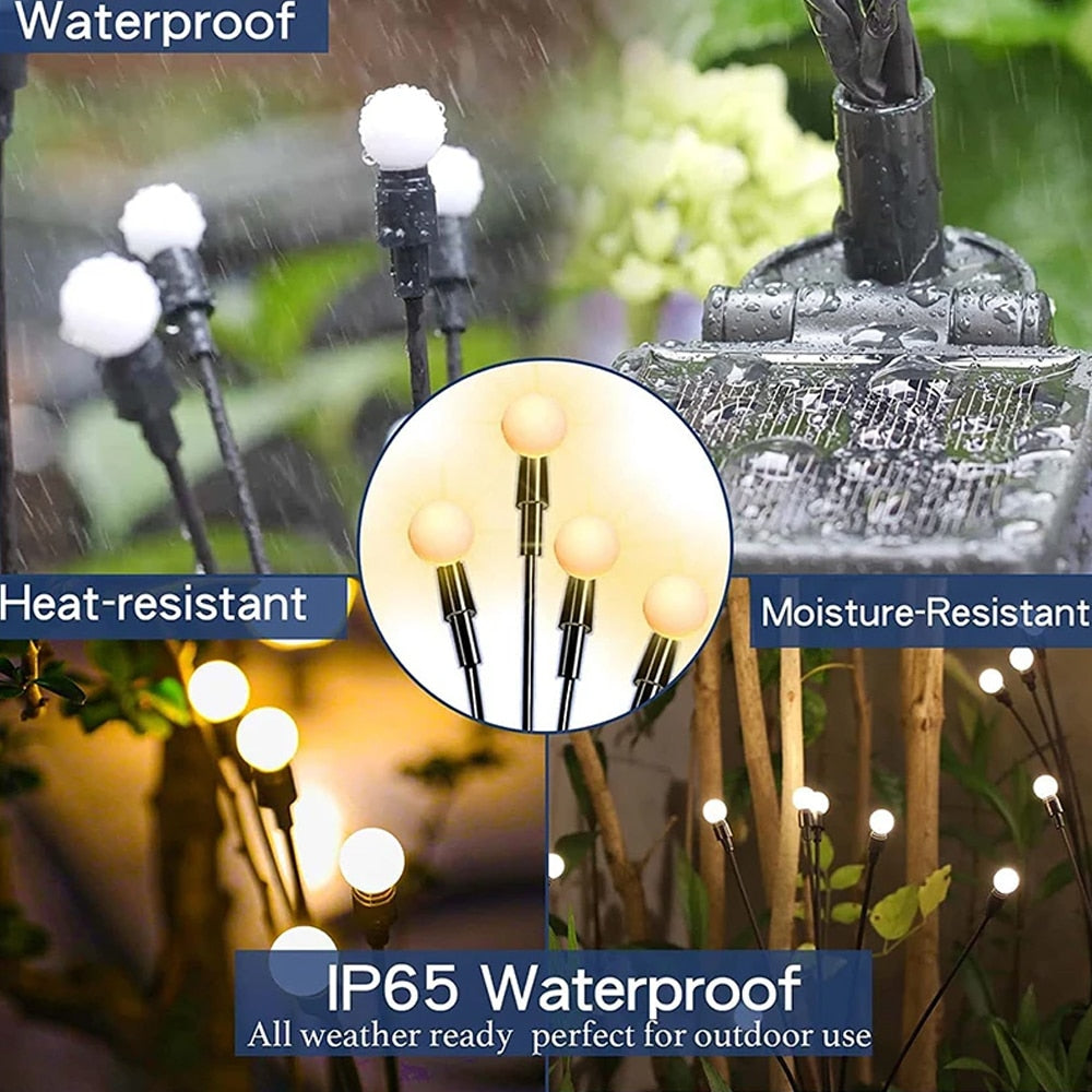 Solar-Gartenstecklichter 2er-Pack 70 cm 6 LED
