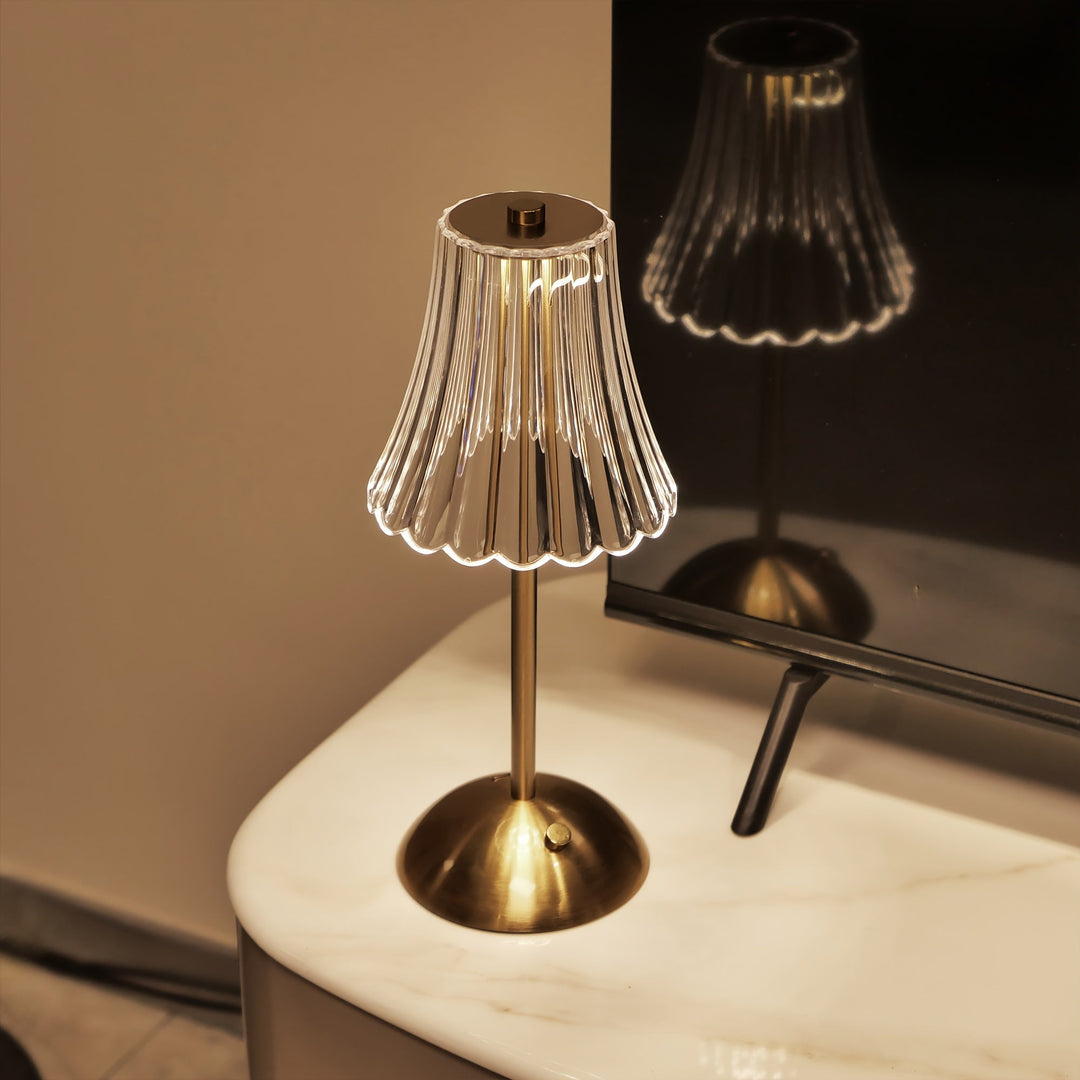 Crystal table lamp with LED and touch control