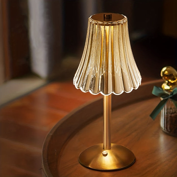 Crystal table lamp with LED and touch control