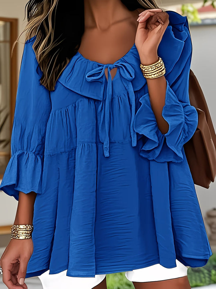 Elegant Ruffled Neckline Blouse for Women