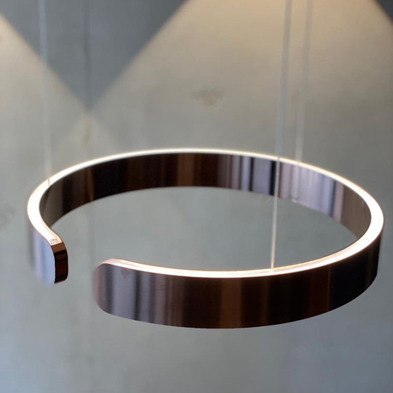 Modern LED pendant light in ring shape with ceiling mounting