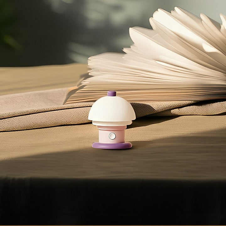 Bedside Table Lamp Cream Geometric Design
