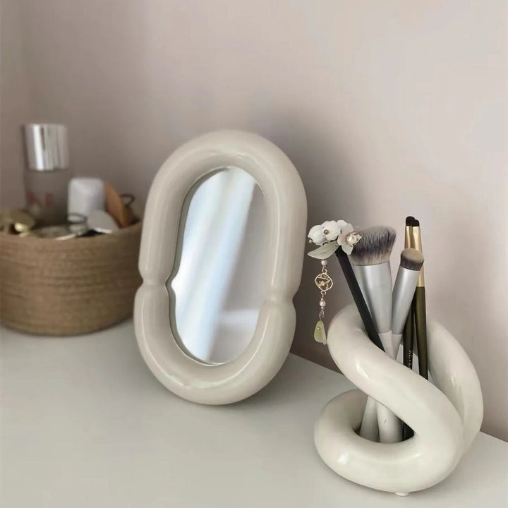 Keramik Make-up Pinselhalter geschwungenes Design