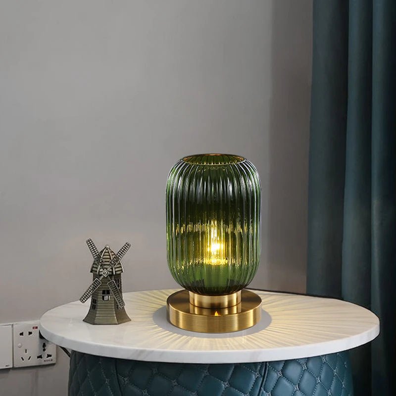 Amber Glass Table Lamp Scandinavian Design