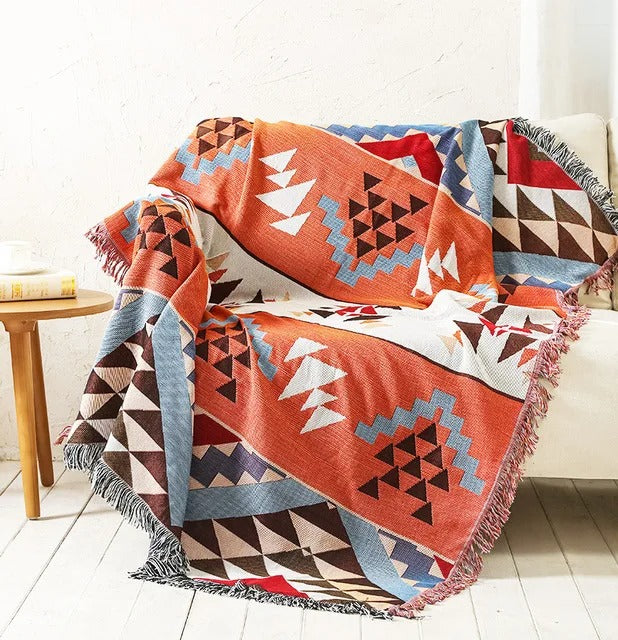 La Boheme blankets with colorful fringes 