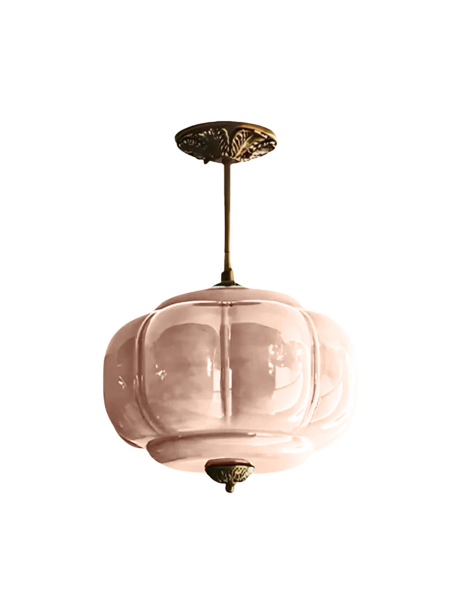 Vintage ceiling light made of frosted glass