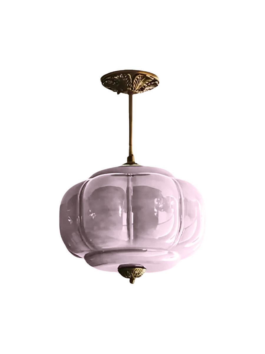 Vintage ceiling light made of frosted glass