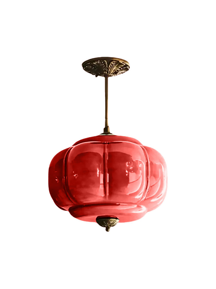 Vintage ceiling light made of frosted glass