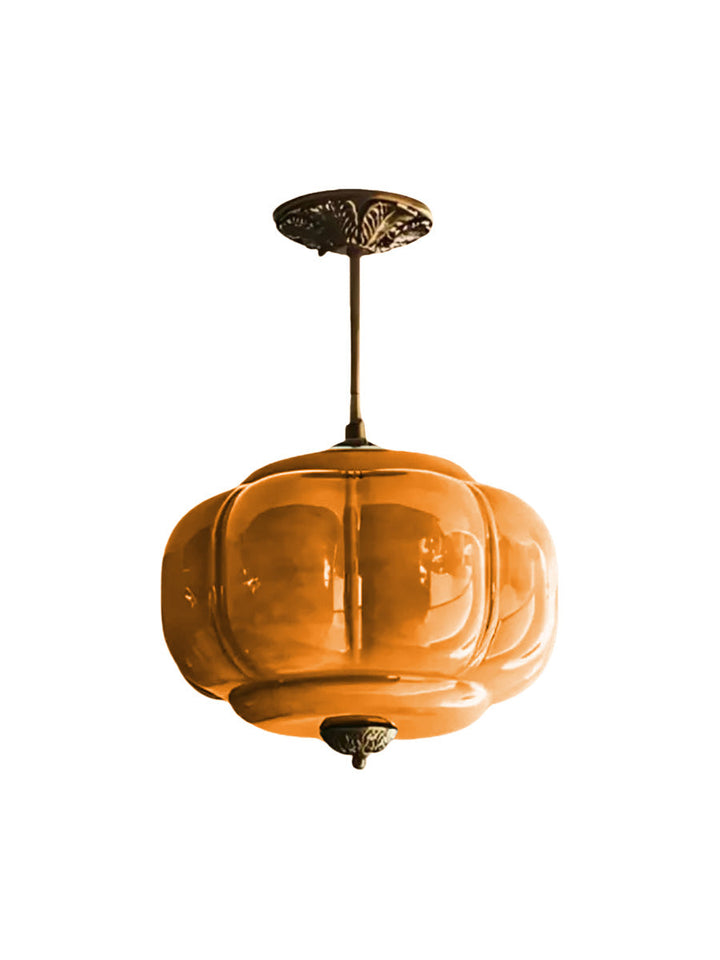 Vintage ceiling light made of frosted glass