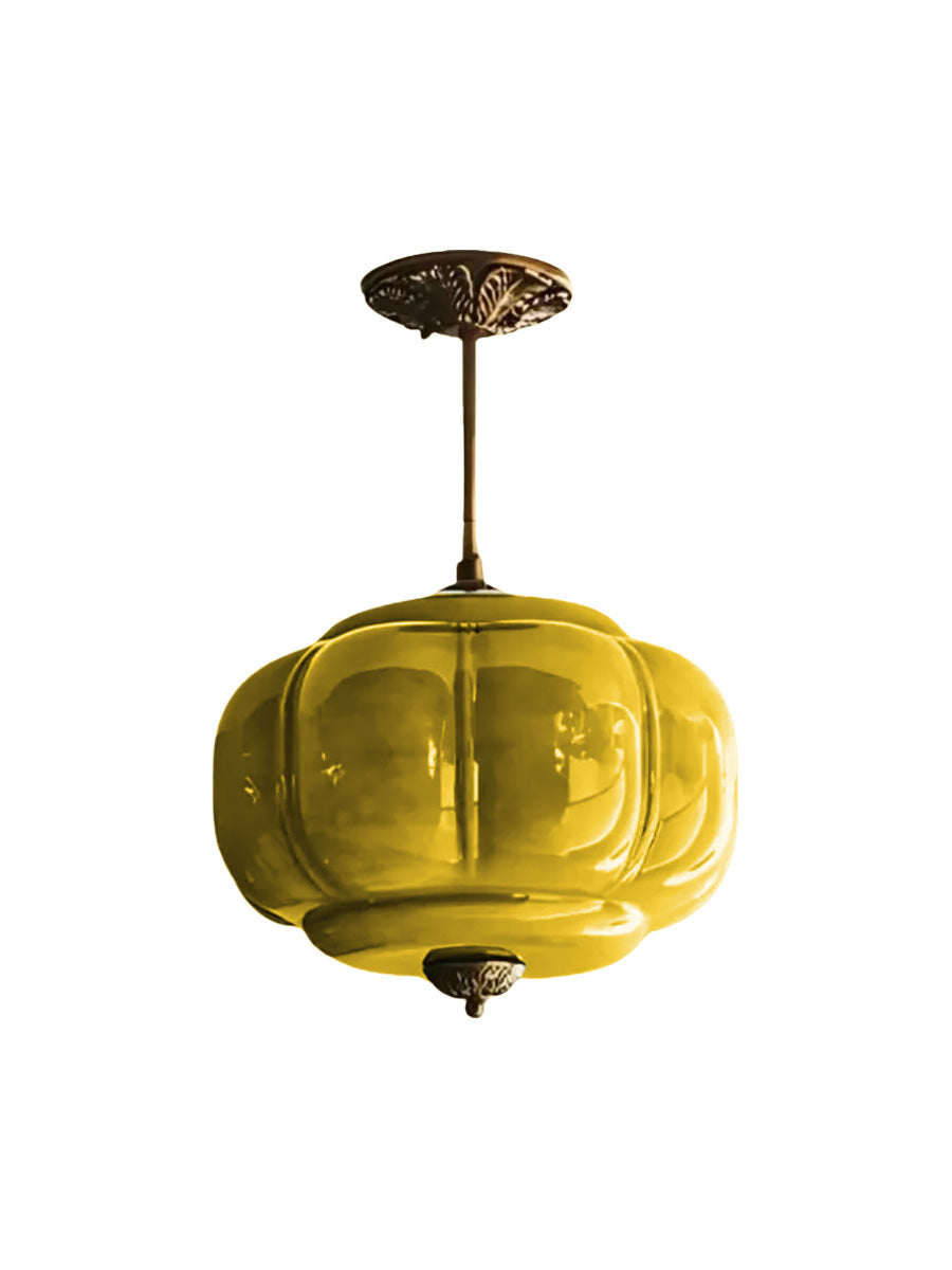 Vintage ceiling light made of frosted glass