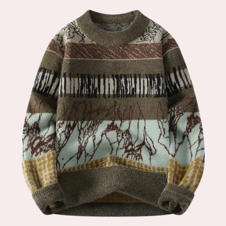 Men's Knit Sweater with Modern Design