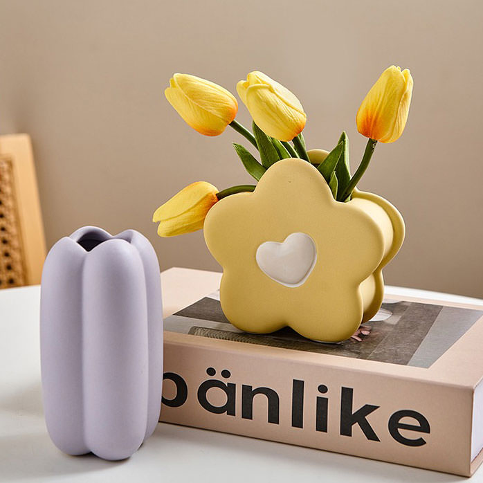 Keramische Blumenvase Pastell-Design