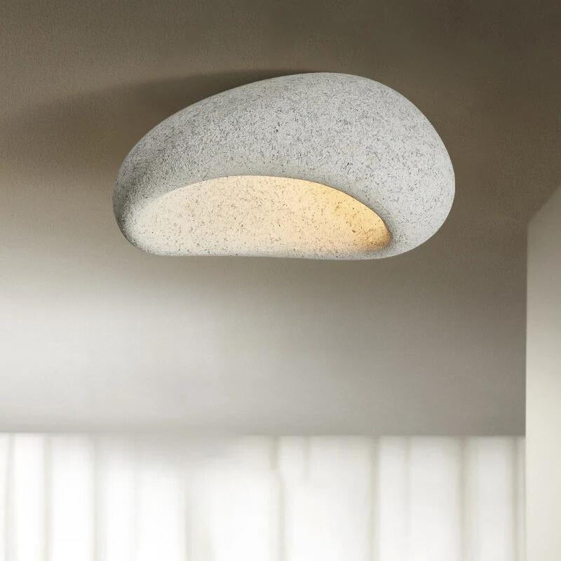Minimalist ceiling lamp – warm white &amp; made of resin