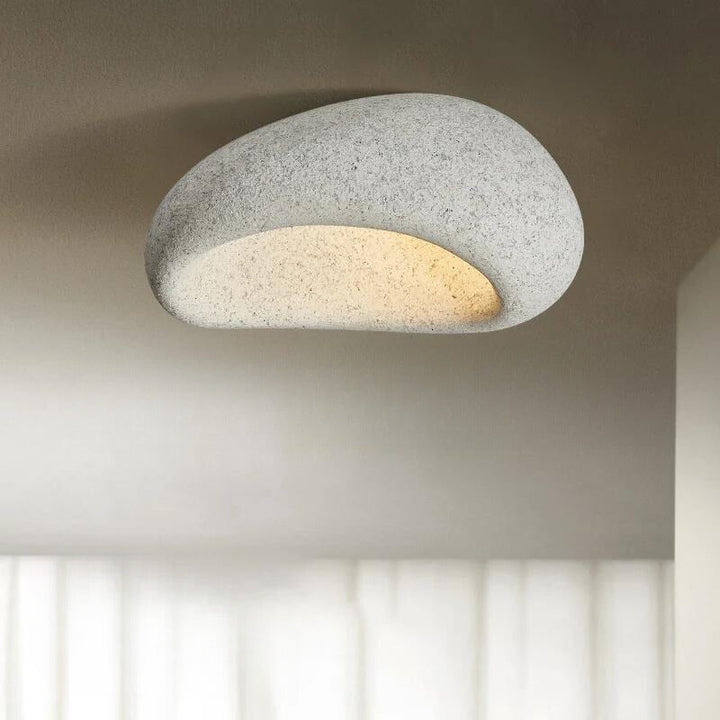 Minimalist ceiling lamp – warm white &amp; made of resin
