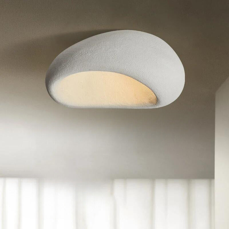 Minimalist ceiling lamp – warm white &amp; made of resin