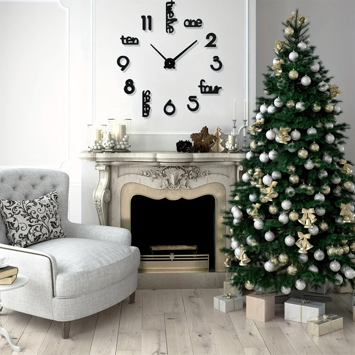 Modern 3D frameless wall clock for living room