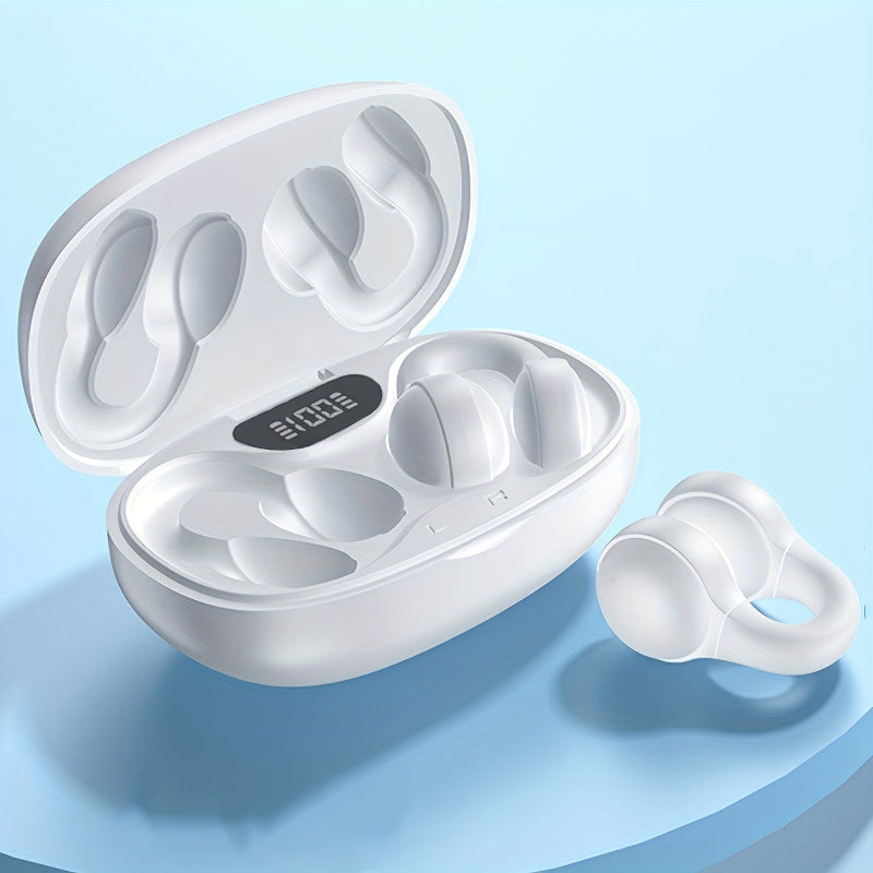 Wireless touch headset earrings with sporty design and charging case