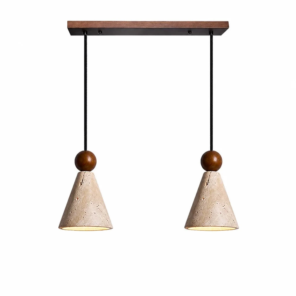Pendant Light Travertine Cone Design