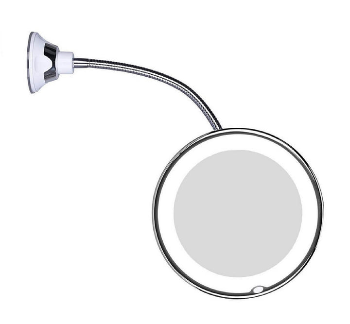 Adjustable LED cosmetic mirror with gooseneck