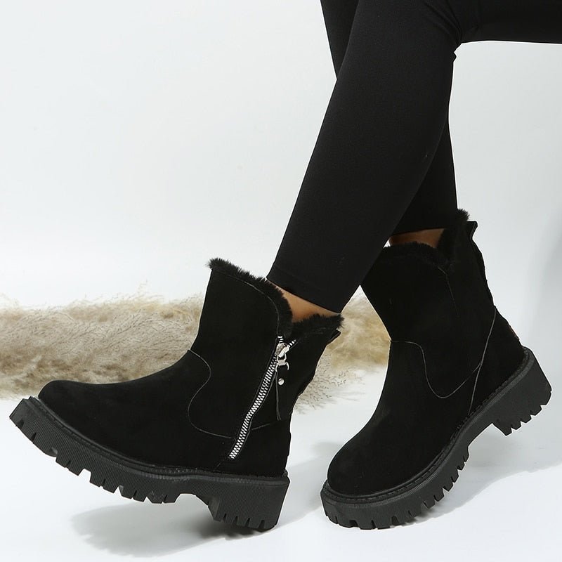 Women's ankle boots with zipper and profiled sole