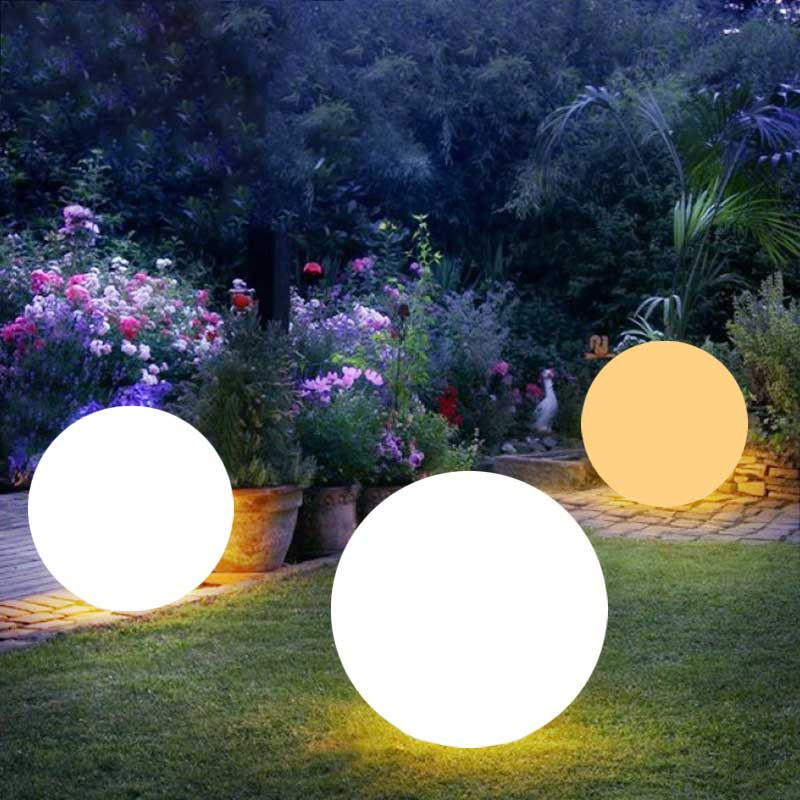 Color-changing LED sphere lamp for garden and home 