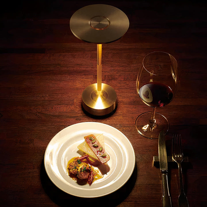 Wireless dimmable designer table lamp in an elegant design