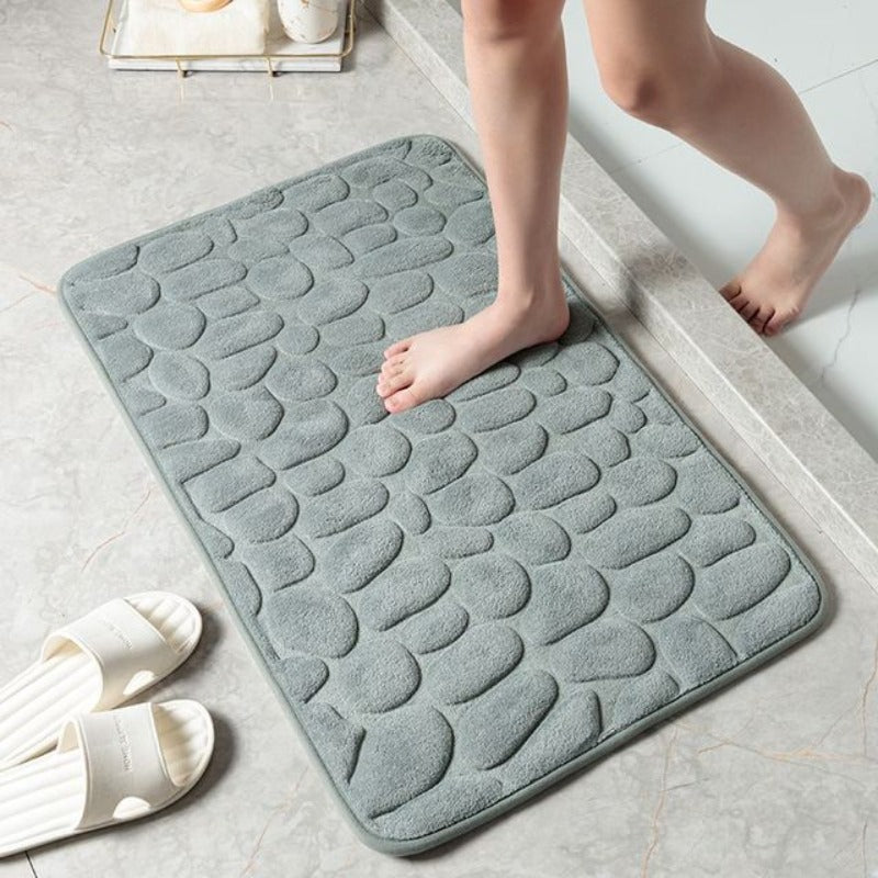 Badematte Memory Foam Mit Kieselstein Design