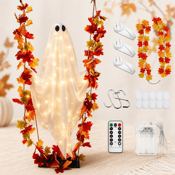 Hängende Halloween-Geisterdekoration mit integrierter LED-Beleuchtung