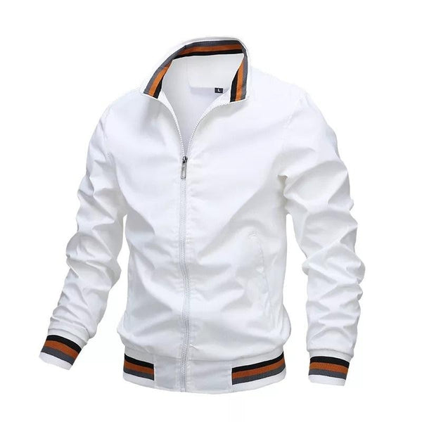 Men's Bomber Jacket with Zipper and Classic Cut 