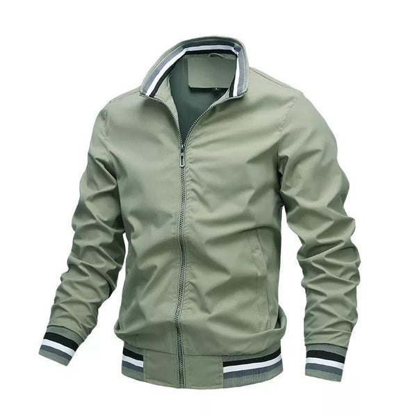 Men's Bomber Jacket with Zipper and Classic Cut 
