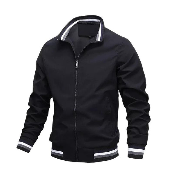 Men's Bomber Jacket with Zipper and Classic Cut 