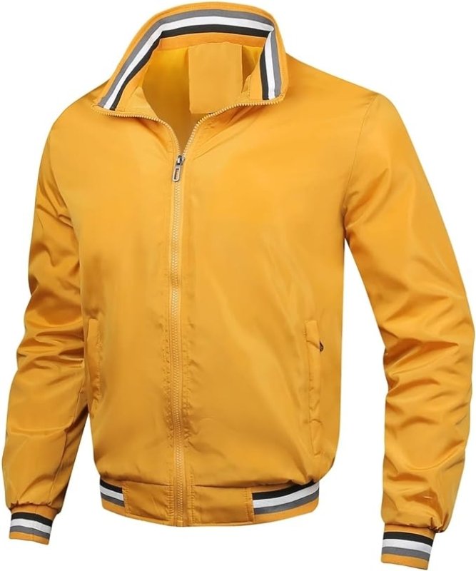 Men's Bomber Jacket with Zipper and Classic Cut 
