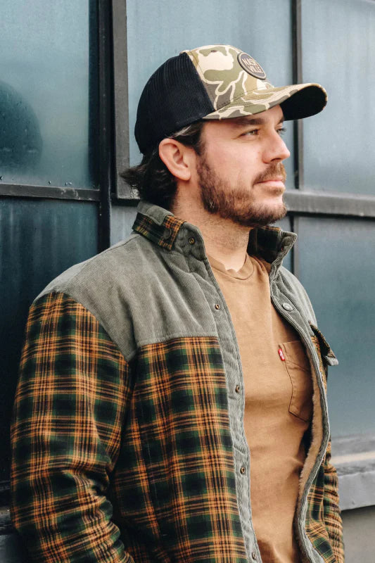 Men's jacket in a checkered design with a stand-up collar 