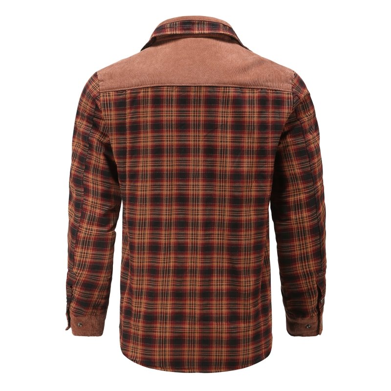 Men's jacket in a checkered design with a stand-up collar 